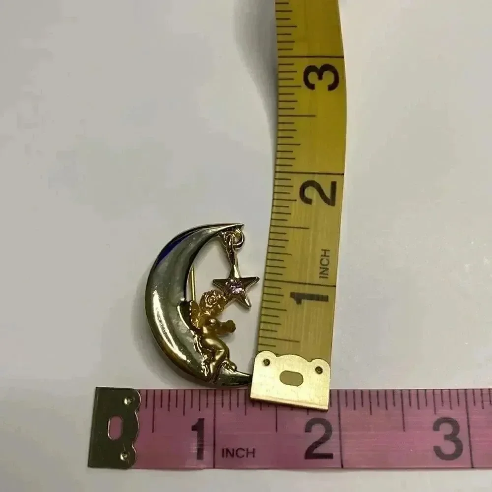 L. Razza Crescent Moon Brooch